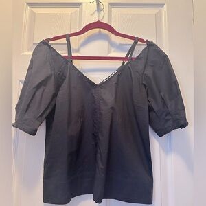 Derek Lam/ 10 Crosby Navy Blue Puff-Sleeve Top, Size 4